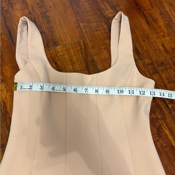 BCBGMaxAzria scoop neck fluted pink boho Polkadot wedding hem mini dress 0 NWT - Picture 12 of 16